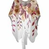 Lily | White & Purple Floral Knot-Hem V-Neck Tunic - Women