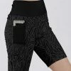 Lily | Black & Gray Zebra Wide-Waist Pocket Bike Shorts - Women