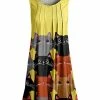 Lily | Yellow & Black Cats Pleated Sleeveless Tunic - Women