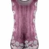 Lily | Pink & White Floral Curved-Hem Tank - Women