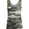 Lily | Green & Gray Camouflage Scoop Neck Tank - Women