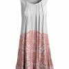 Lily | White & Coral Paisley Medallion Pleated Sleeveless Tunic - Women