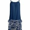 Lily | Navy & White Wave Sleeveless Drawstring-Side Drop-Waist Tunic - Women