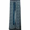 Lily | Navy & Blue Floral Wide-Band Palazzo Pants - Plus