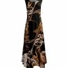 Lily | Black & Brown Abstract Sleeveless Handkerchief Maxi Dress - Plus
