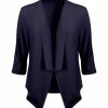 Lily | Navy Shawl Collar Blazer - Women