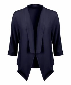 Lily | Navy Shawl Collar Blazer - Women