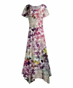 Lily | Pink & Purple Floral Handkerchief Maxi Dress - Women & Plus
