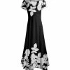 Lily | Black & White Floral Handkerchief Maxi Dress - Women & Plus