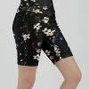 Lily | Black & Purple Multicolor Floral Bike Shorts - Plus