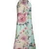 Lily | Turquoise Floral Yoke Dress - Women & Plus