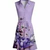Lily | Lavender & Purple Floral Button-Front Tie-Waist Sleeveless Dress - Plus