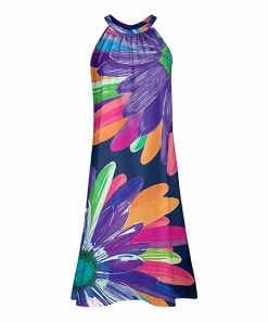 Lily | Purple & Navy Floral Yoke Shift Dress - Plus