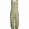 Lily | Yellow & Teal Plaid Racerback Pocket Harem Jumpsuit - Plus
