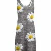 Lily | Gray & Yellow Daisy Scoop Neck Sleeveless Dress - Plus