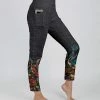 Lily | Gray & Blue Floral Pocket High-Waist Leggings - Women