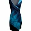 Lily | Blue & Turquoise Abstract Asymmetrical Hem Sleeveless Surplice Dress - Women