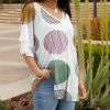 Lily | Green & Purple Geometric V-Neck Tunic - Women
