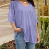Lily | Light Lavender V-Neck Ruffle-Sleeve Tunic - Plus