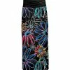 Lily | Black & Blue Floral Sketch Shirred-Waist Maxi Skirt - Plus