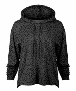 Lily | Gray & Black Leopard Patch-Pocket Hoodie - Women & Plus