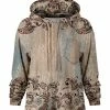 Lily | Beige & Brown Arabesque Loose Fit Patch-Pocket Hoodie - Women & Plus