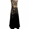 Lily | Beige & Black Floral Sleeveless Handkerchief Maxi Dress - Women