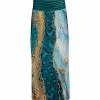 Lily | Teal & Gold Leopard Resin Shirred-Waist Maxi Skirt - Plus