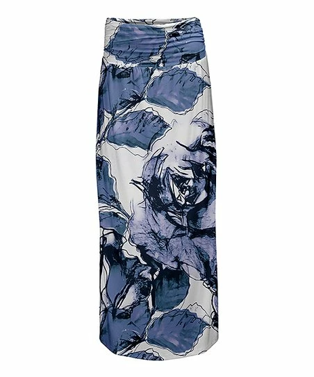 Lily | Navy & White Floral Shirred-Waist Maxi Skirt - Women 1 Lily | Navy & White Floral Shirred-Waist Maxi Skirt - Women