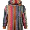 Lily | Orange & Green Geometric Stripe Patch-Pocket Hoodie - Women & Plus
