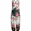 Lily | Pink & White Floral Color Block Racerback Pocket Jumpsuit - Women