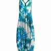 Lily | Blue & Turquoise Tie-Dye Racerback Harem Jumpsuit - Plus