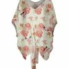 Lily | Beige & Rose Floral Butterfly V-Neck Tie-Front Tunic - Women