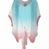 Lily | Aqua & Rose Ombré V-Neck Tie-Front Tunic - Women