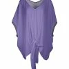 Lily | Light Purple V-Neck Tie-Front Tunic - Women