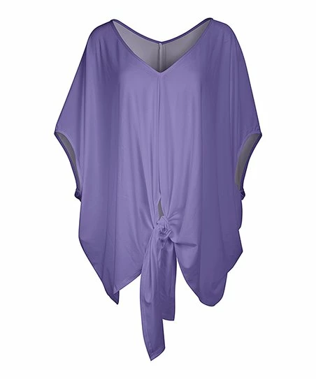 Lily | Light Purple V-Neck Tie-Front Tunic - Women 1 Lily | Light Purple V-Neck Tie-Front Tunic - Women