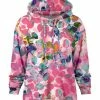 Lily | Pink & Turquoise Floral Loose Fit Pocket Hoodie - Women & Plus