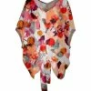 Lily | Pink & Orange Abstract Tie-Hem Dolman Tunic - Women