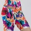 Lily | Orange & Purple Multicolor Tie-Dye Pocket Bike Shorts - Women