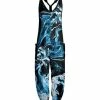 Lily | Black & Blue Marbled Pocket Racerback Jumpsuit - Women