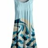 Lily | Blue & Teal Abstract Pleated Sleeveless Tunic - Women