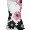 Lily | Pink & Black Daisies Ruched-Neck Tank - Plus