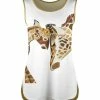 Lily | White & Beige Giraffe Side-Slit Tank - Plus