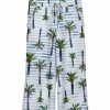 Lily | Blue & Green Palm Trees Pocket Capri Lounge Pants - Women