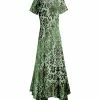 Lily | Green & Brown Floral Handkerchief-Hem Maxi Dress - Women