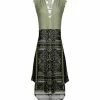 Lily | Olive & Black Arabesque Notch Neck Sleeveless Hi-Low Dress - Women