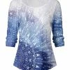 Lily | Blue Abstract Scoop Neck Top - Plus