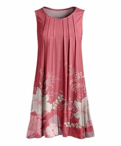 Lily | Pink & Rose Floral Ruched-Neck Sleeveless Tunic - Women