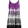 Lily | Purple & Black Shibori Tie-Dye Thin-Strap Sleeveless Tunic - Plus