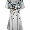 Lily | White & Black Butterflies Short-Sleeve Tunic - Plus